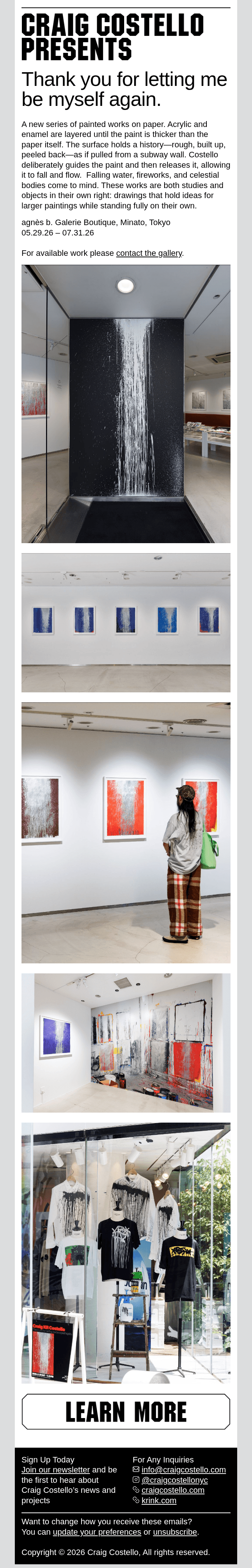 Craig Costello at agnès b. Galerie Boutique