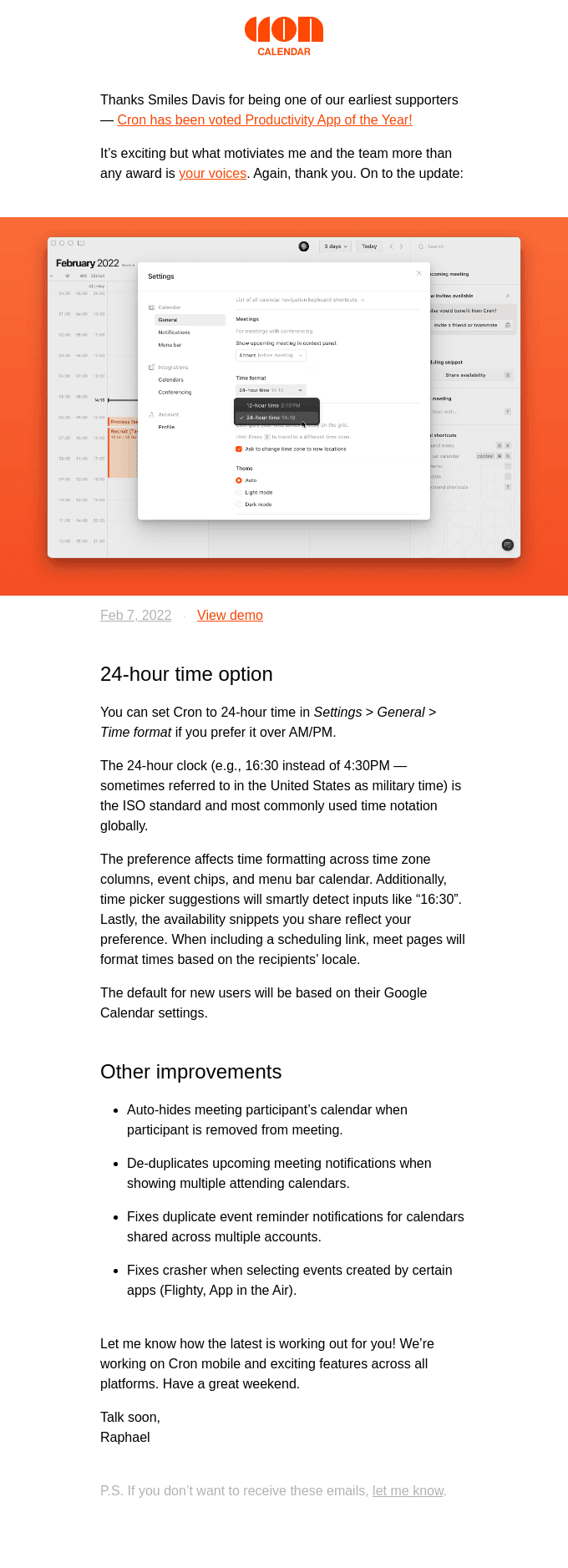 Cron 24-hour time option