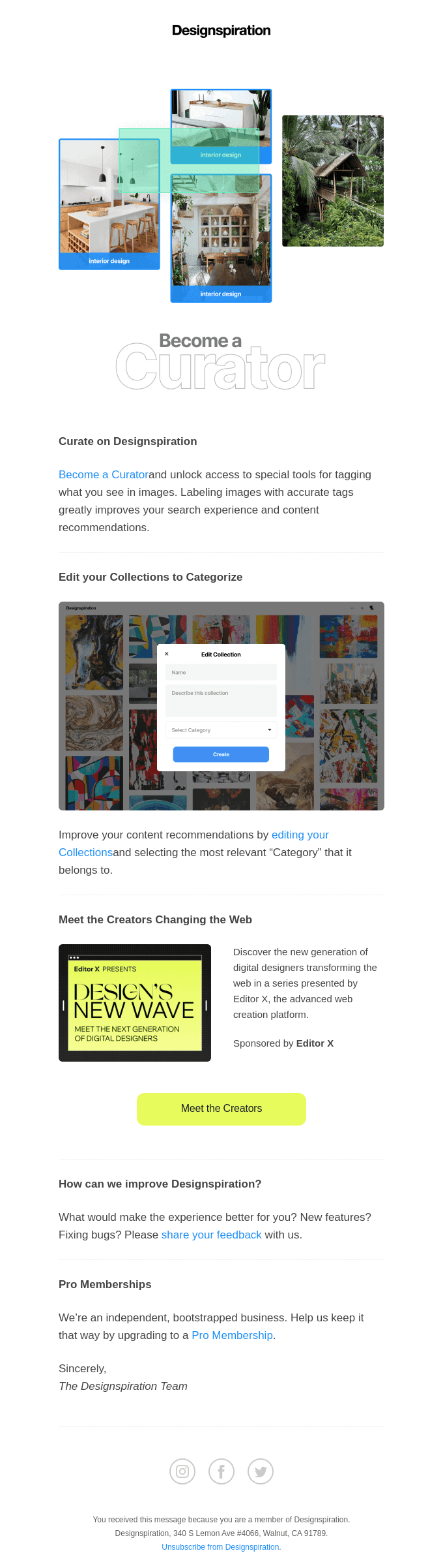 Curate on Designspiration