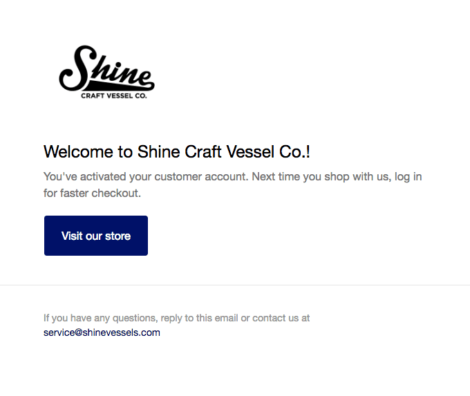 Customer account confirmation