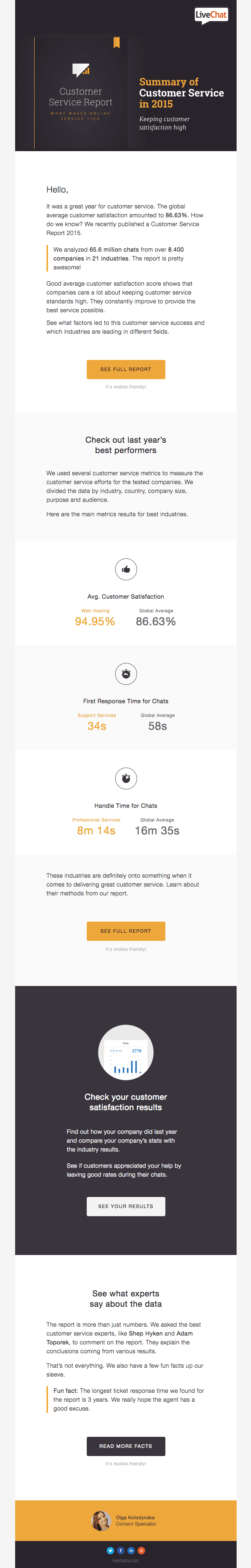 Customer Service Report 2015