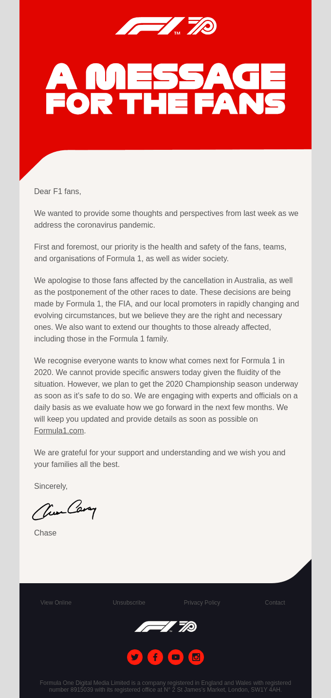 Dear fans…