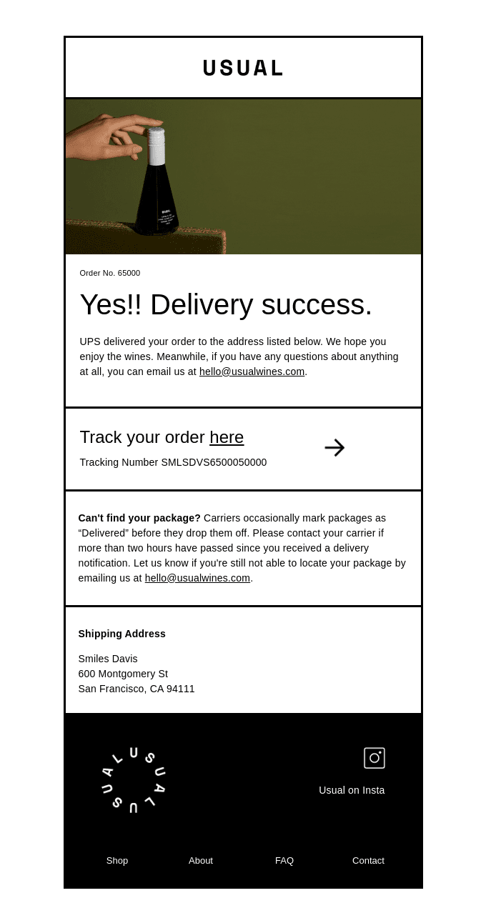 Delivered.
