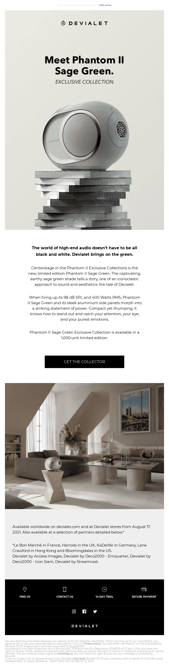 Devialet brings on the green.