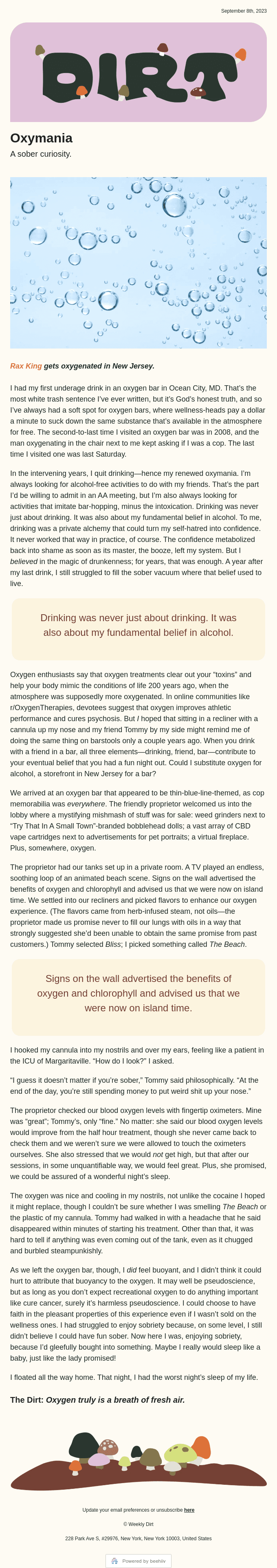 Dirt: Oxymania