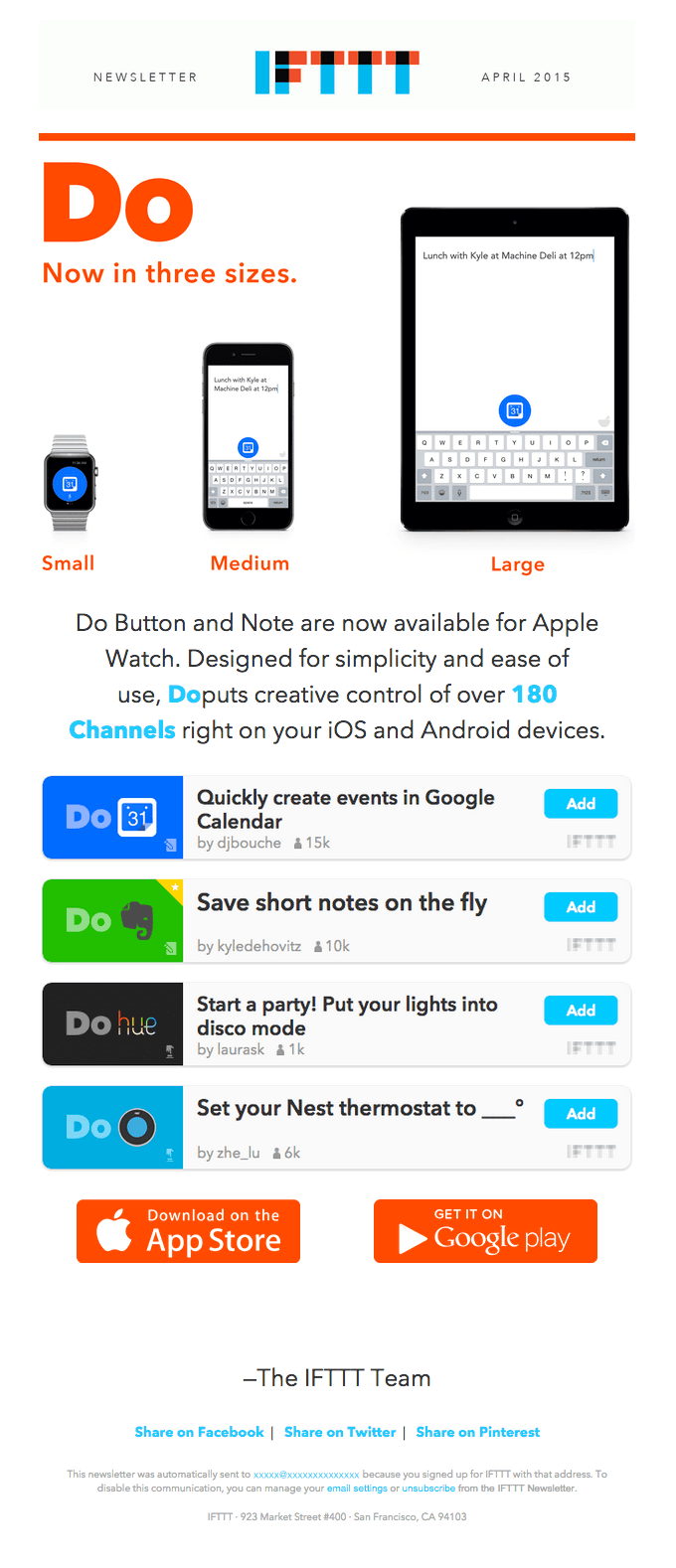 Do by IFTTT, now in three sizes