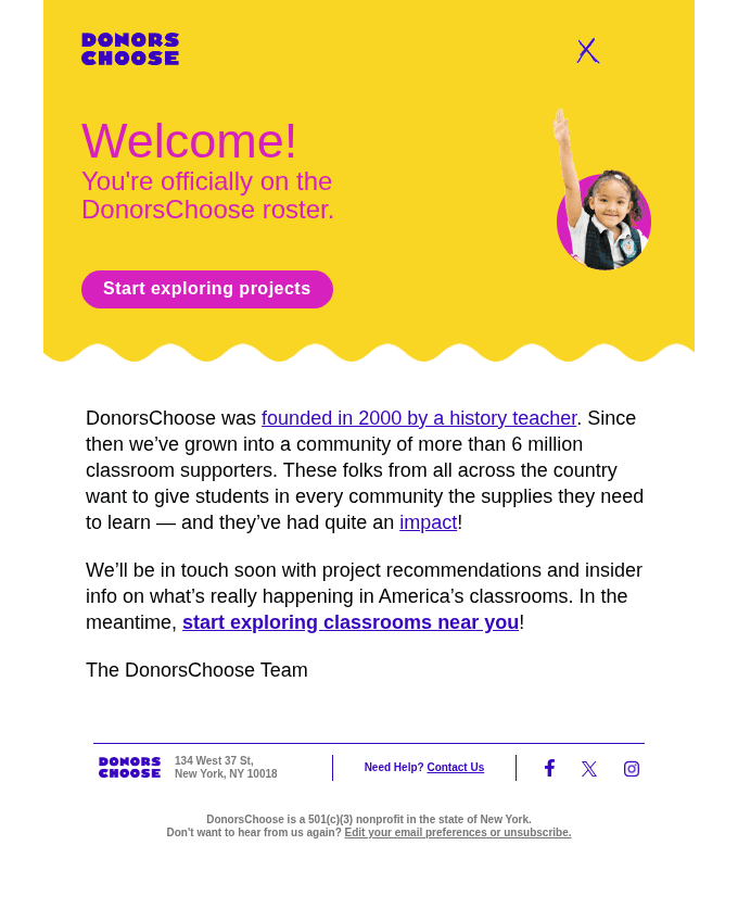 Welcome to DonorsChoose!