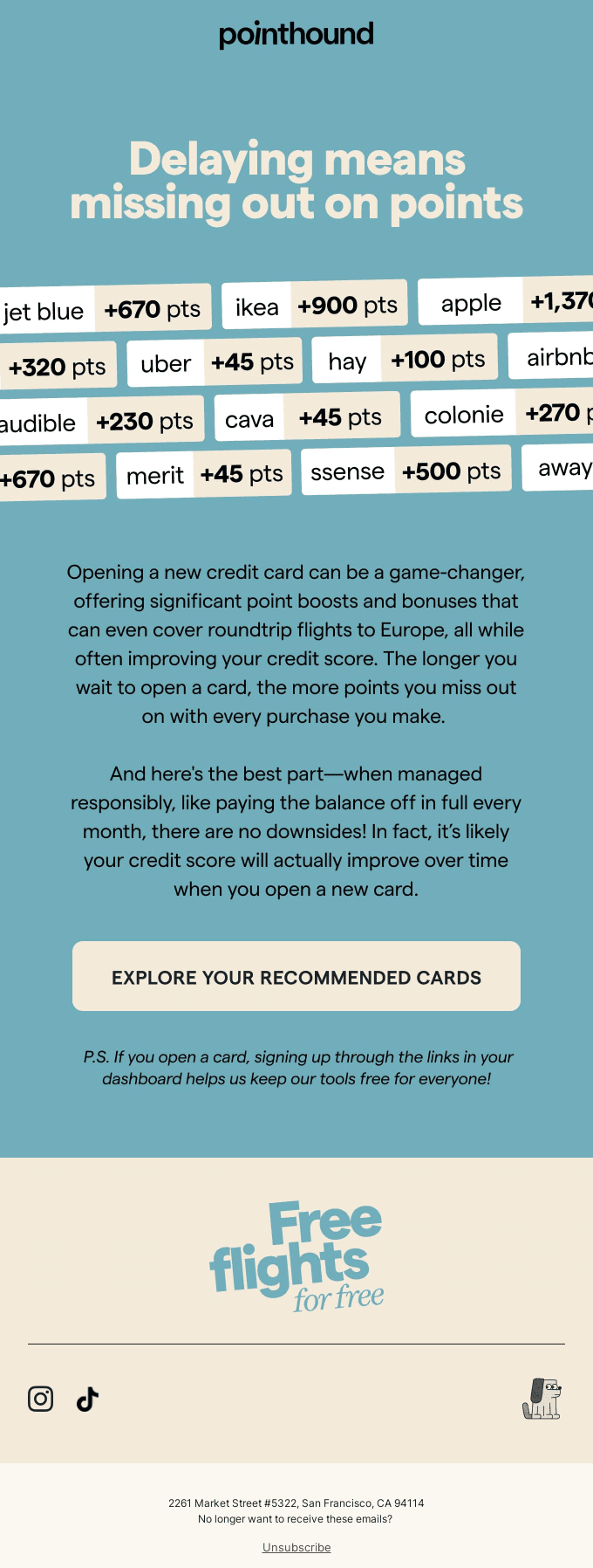Don't miss out on points!