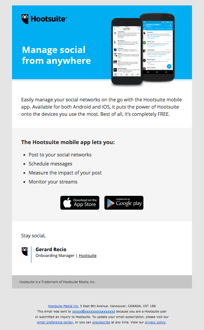 Download the free Hootsuite mobile app