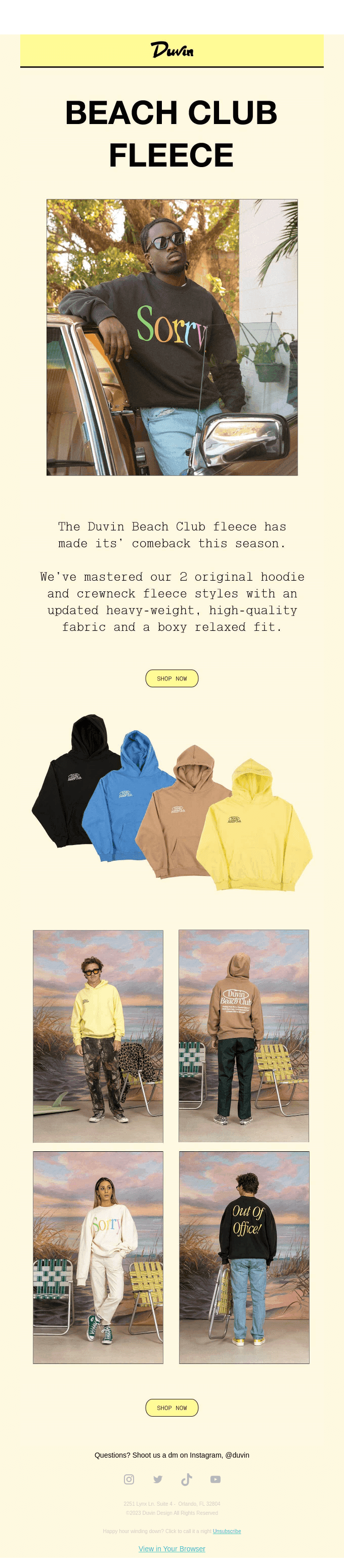 🌴DUVIN BEACH CLUB FLEECE