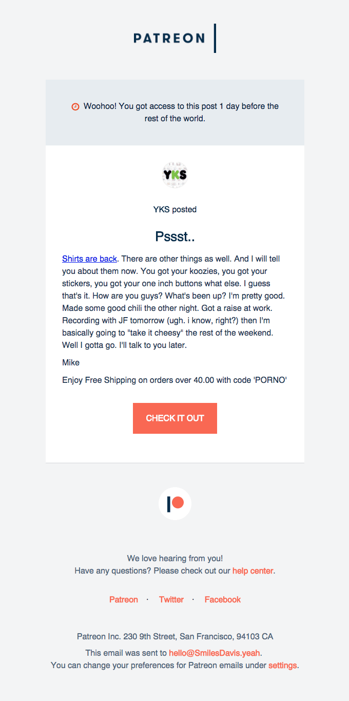 Early access! YKS posted “Pssst..”