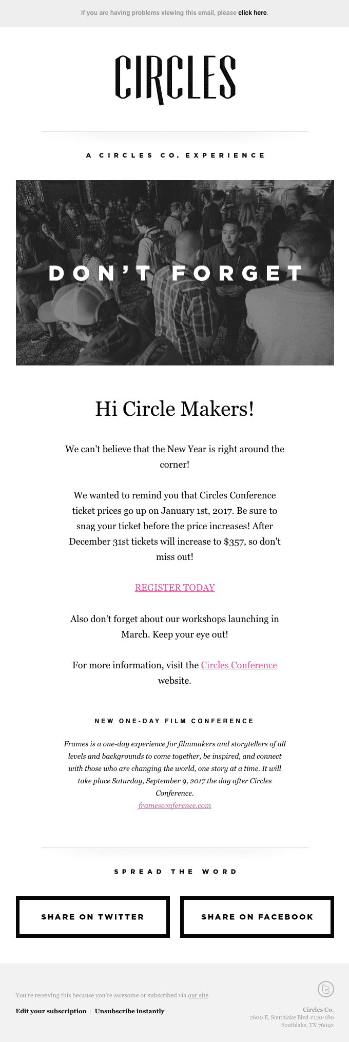 Early Bird ENDS Dec. 31st!