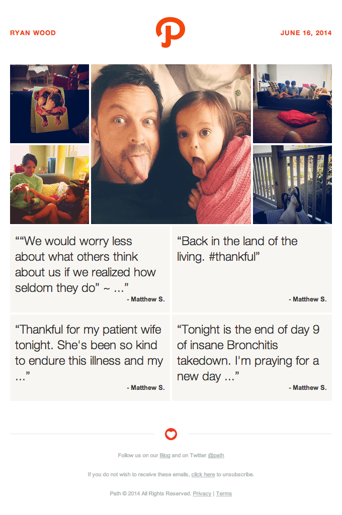 Email Digest Design from Path