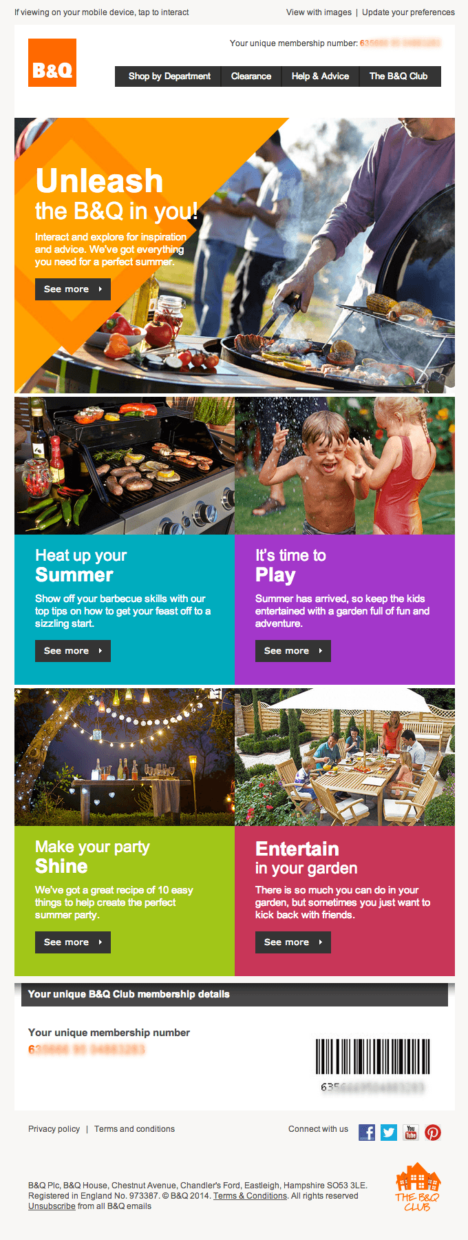 Email Newsletter Design from B&Q