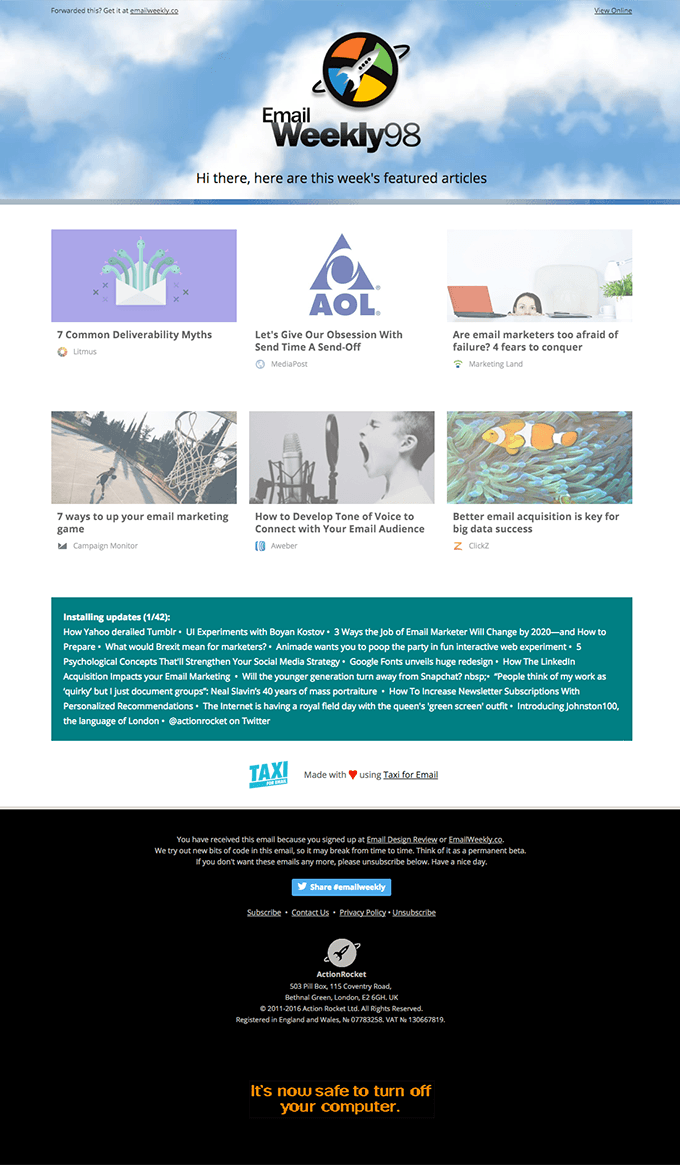 EmailWeekly #98