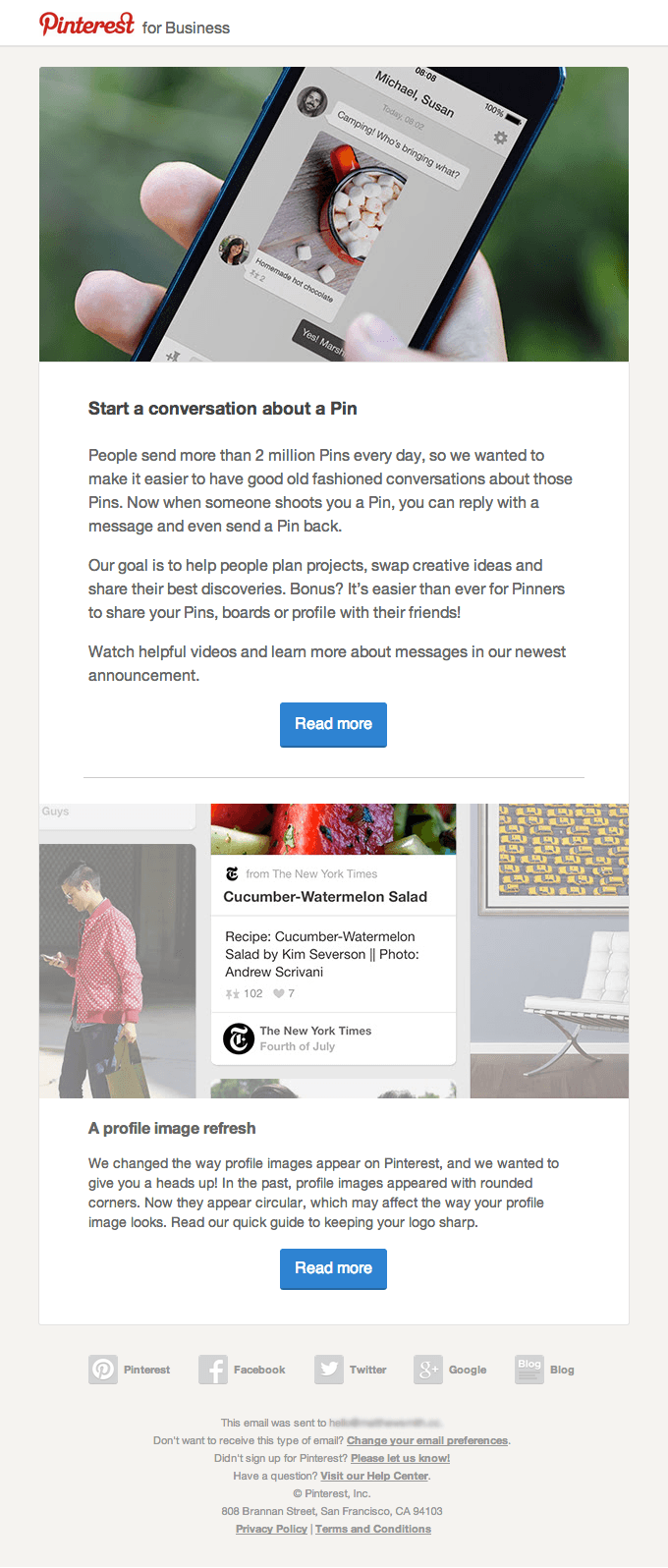 Engagement Series Email Design from Pinterest