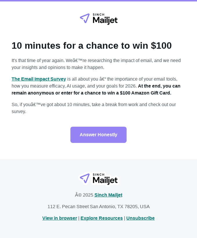 Enter to win a $100 gift card