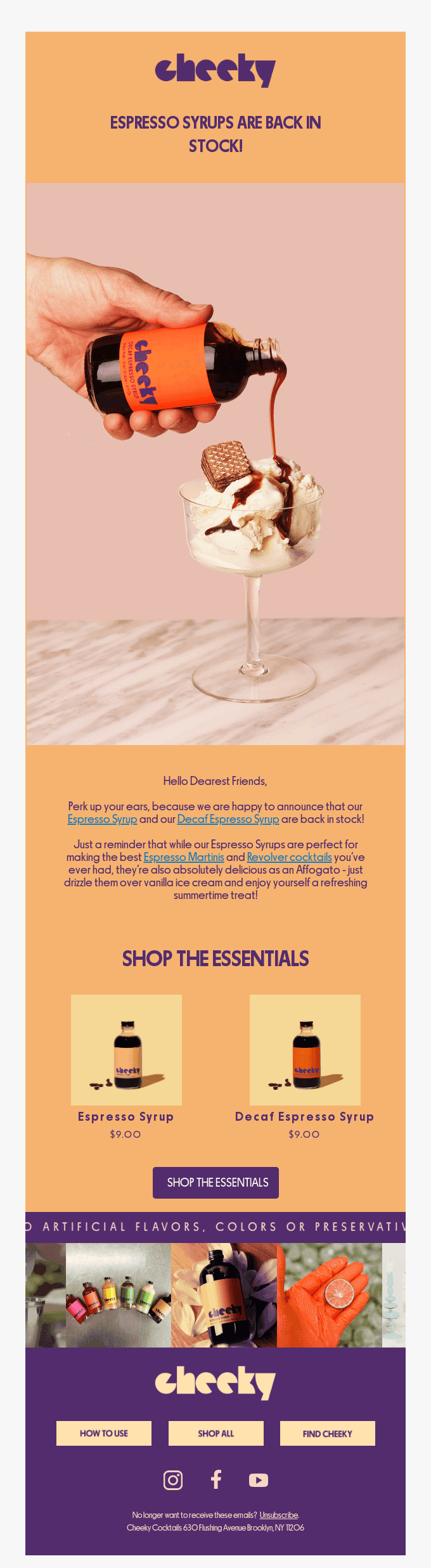 Espresso Syrups Back in Stock!