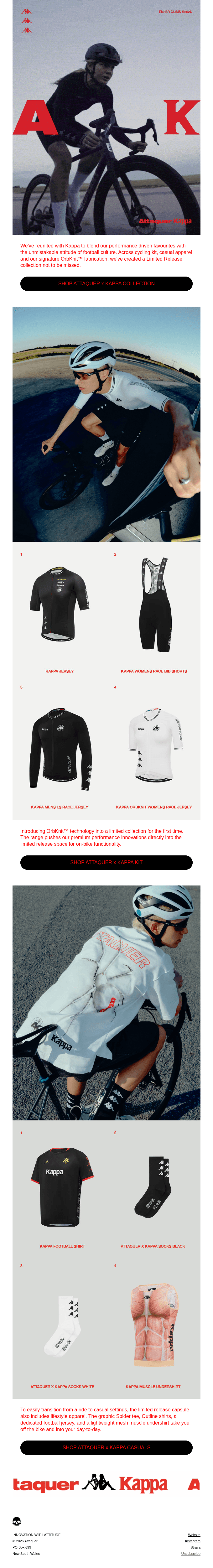 Explore the ATTAQUER x KAPPA Range
