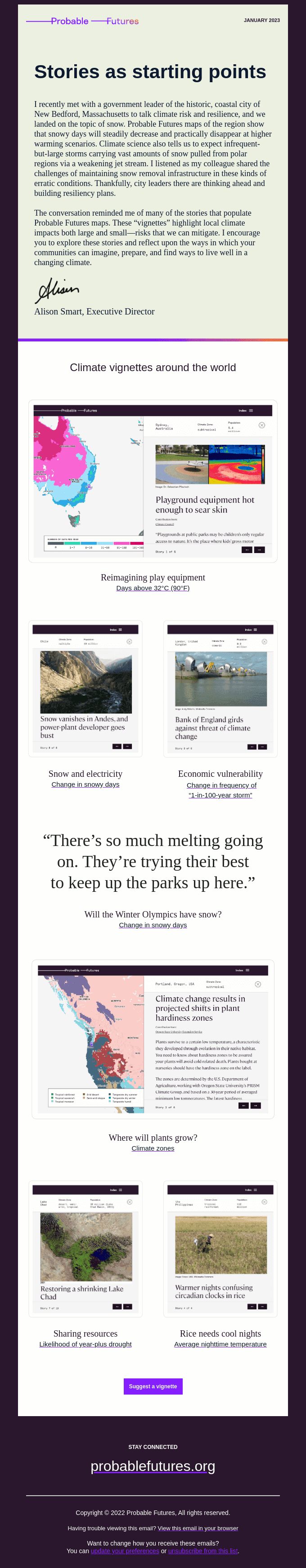 Explore our climate vignettes