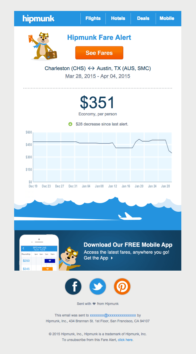 Fare Alert: $351, CHS to Austin, Mar 28 – Apr 04, (down $28)