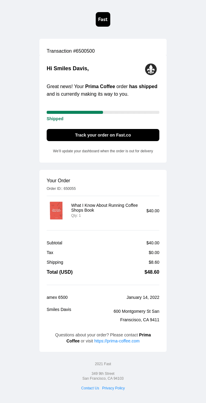 🚚  Fast Order Shipped