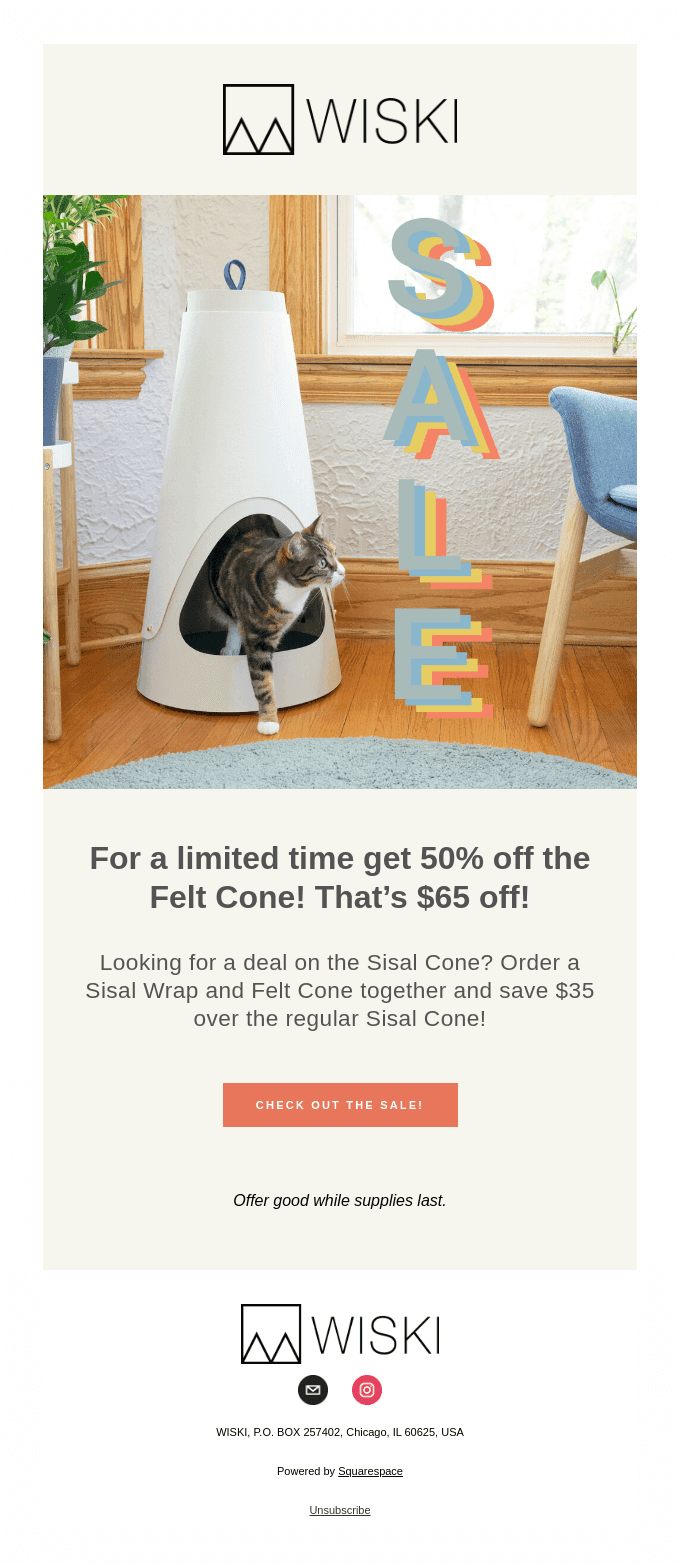FELT CONE NOW 50% OFF!