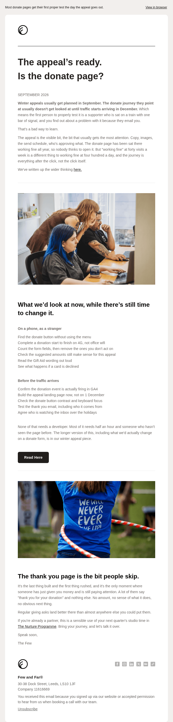 The appeal’s ready. Is the donate page?