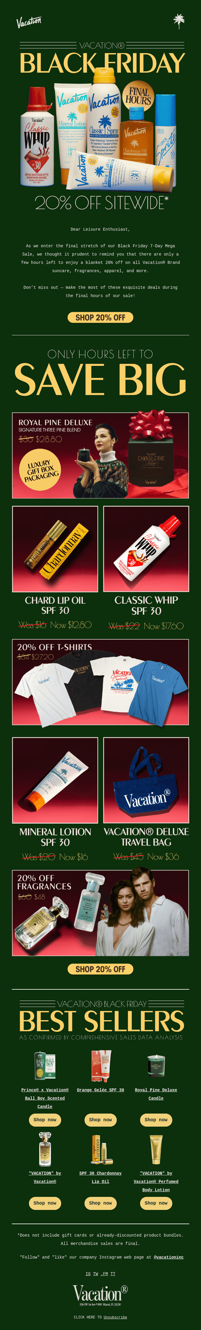 ⏱️ FINAL HOURS! 20% OFF SITEWIDE!