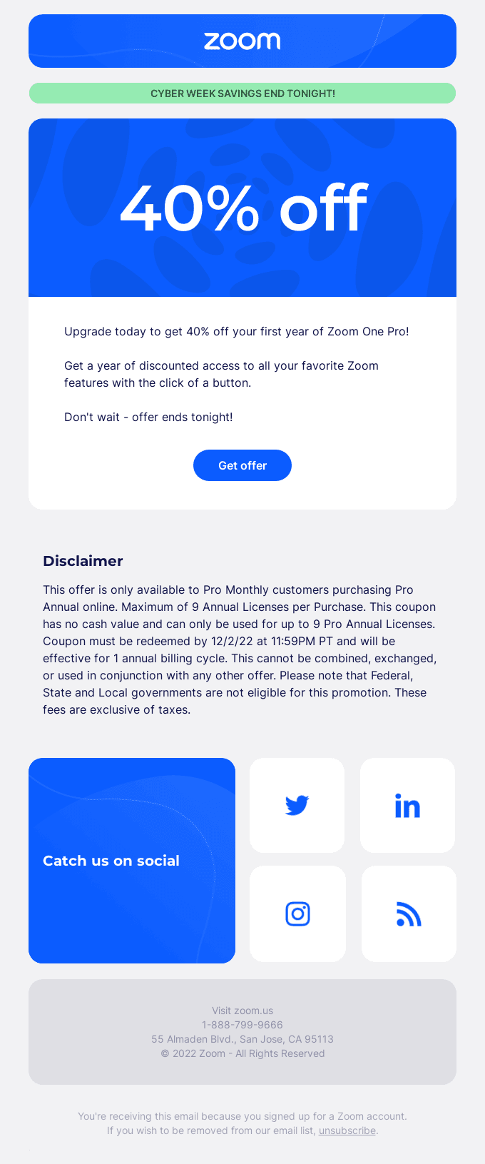 FINAL HOURS: Save 40% off Zoom