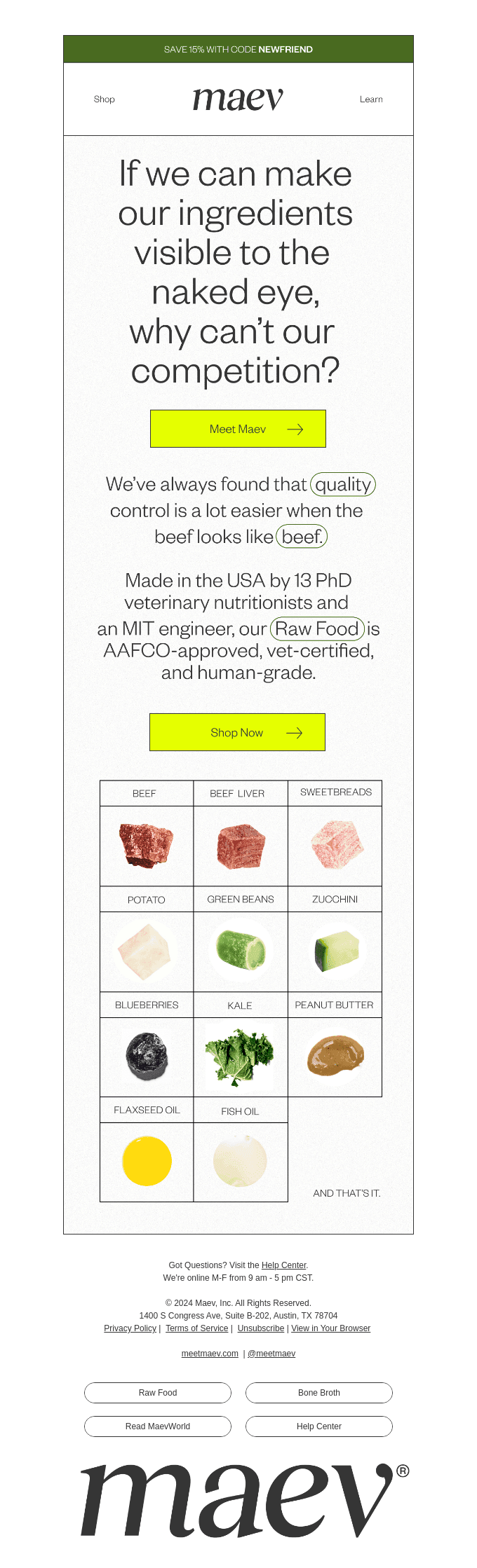 Finally, dog food in color