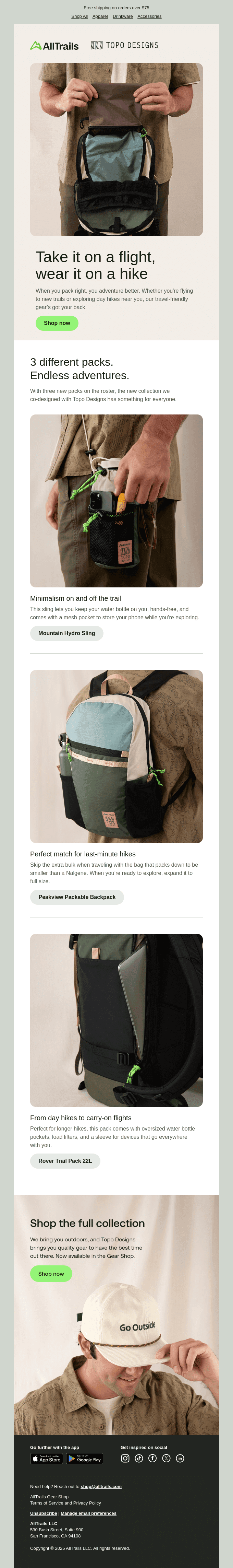 Find your perfect pack with new AllTrails × Topo Designs gear