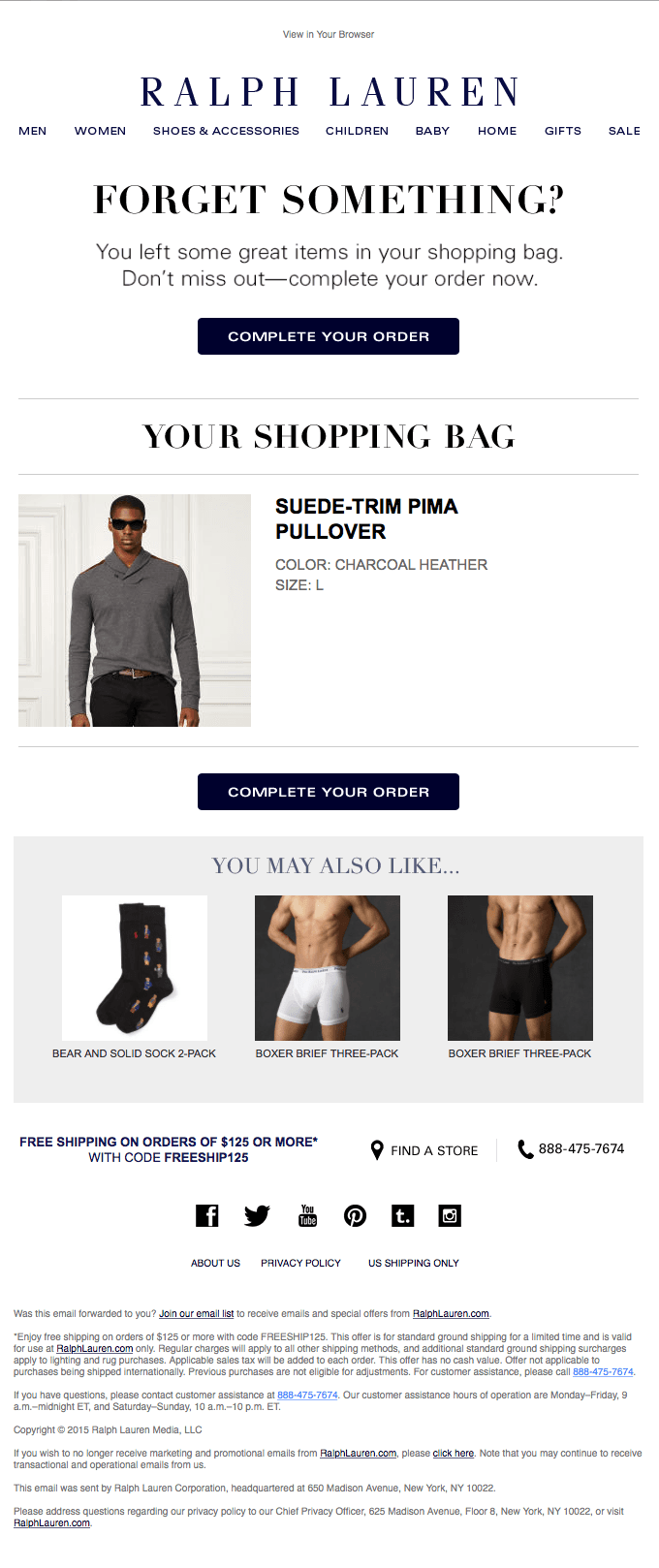 Finish Your Order at Ralph Lauren