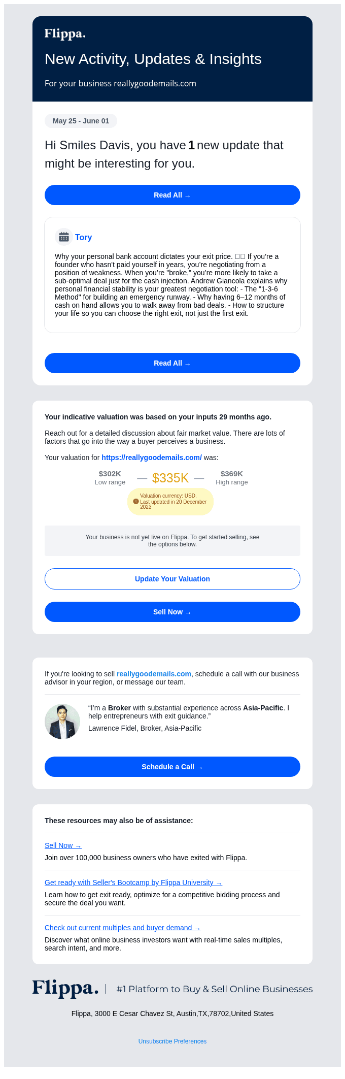 You have new updates for your business reallygoodemails.com