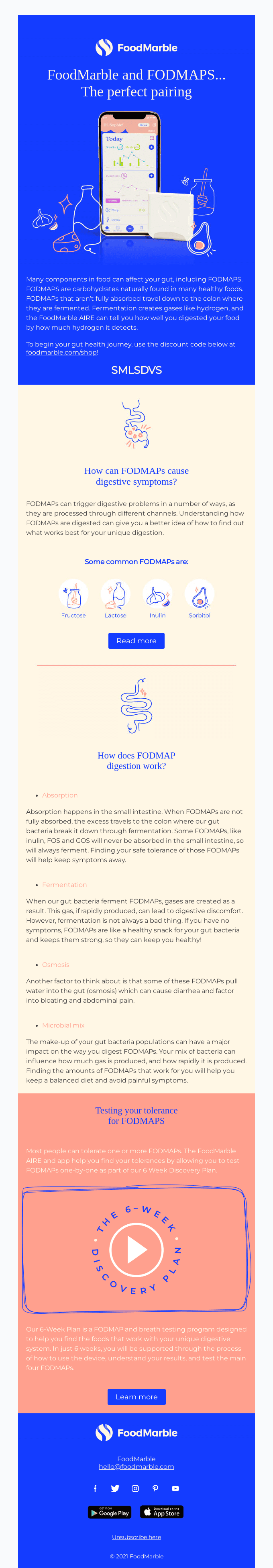 FoodMarble and FODMAPS