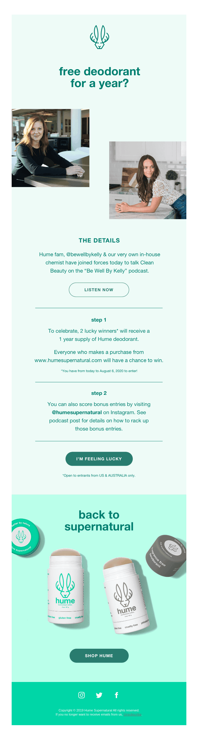 Free deodorant for a year?