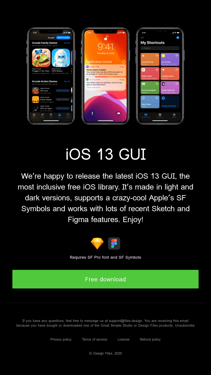 Free iOS 13 GUI