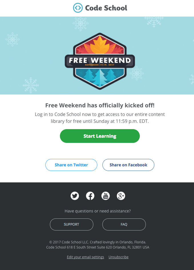 Free Weekend starts now