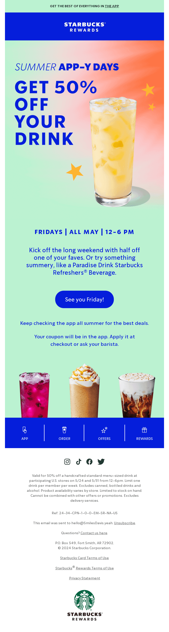 Friday = 50% off your drink 😎