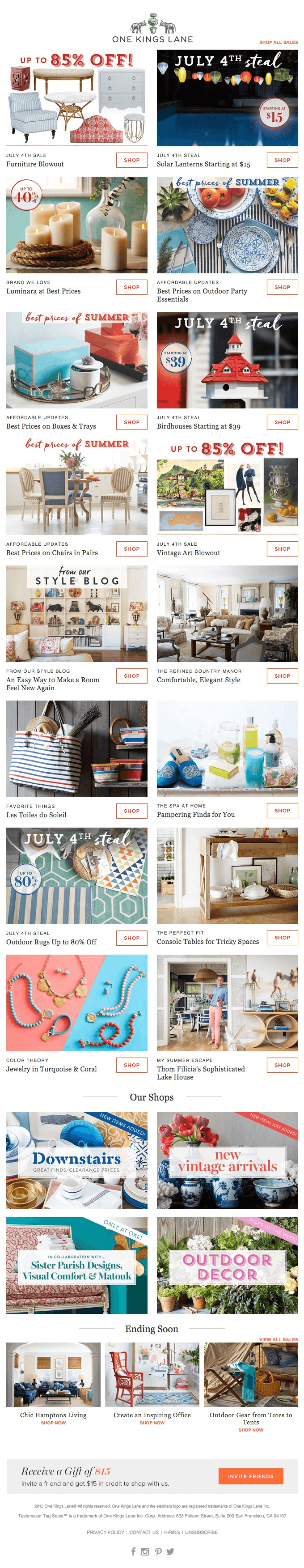 Furniture blowout sale: up to 85% off! Let the July 4th savings begin!
