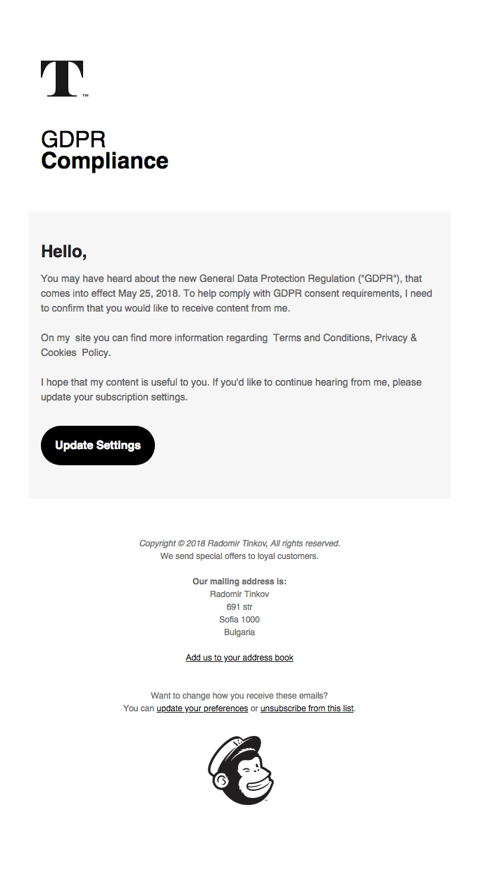 GDPR compliance.
