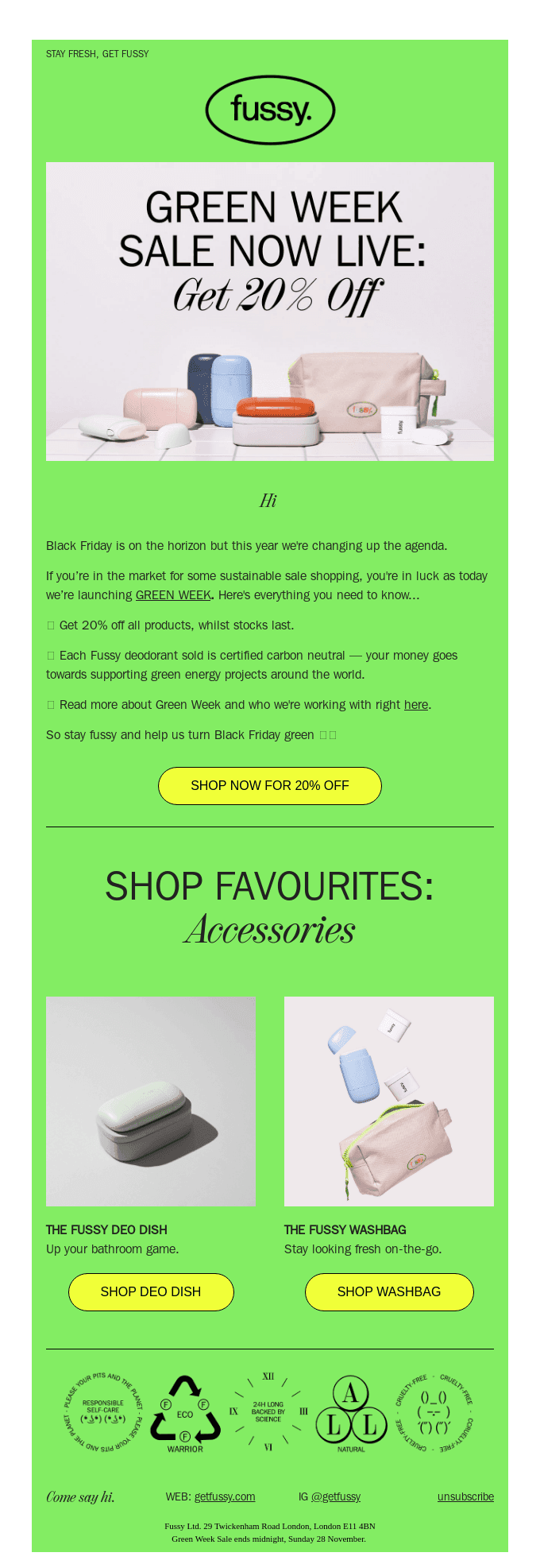 Get 20% Off Everything 💚💚💚