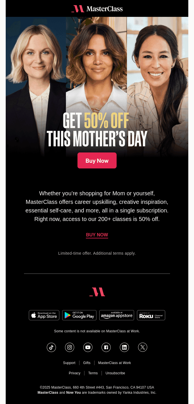 Get 50% off this Mother’s Day