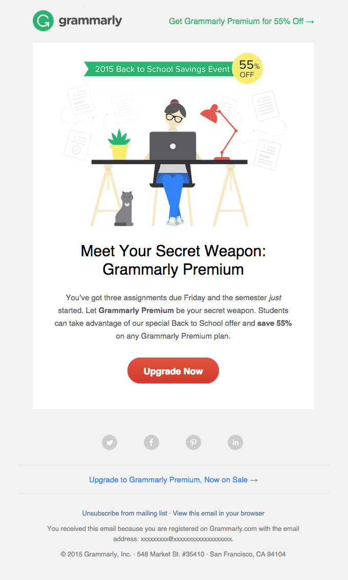 Get 55% Off Grammarly Premium for Back to School