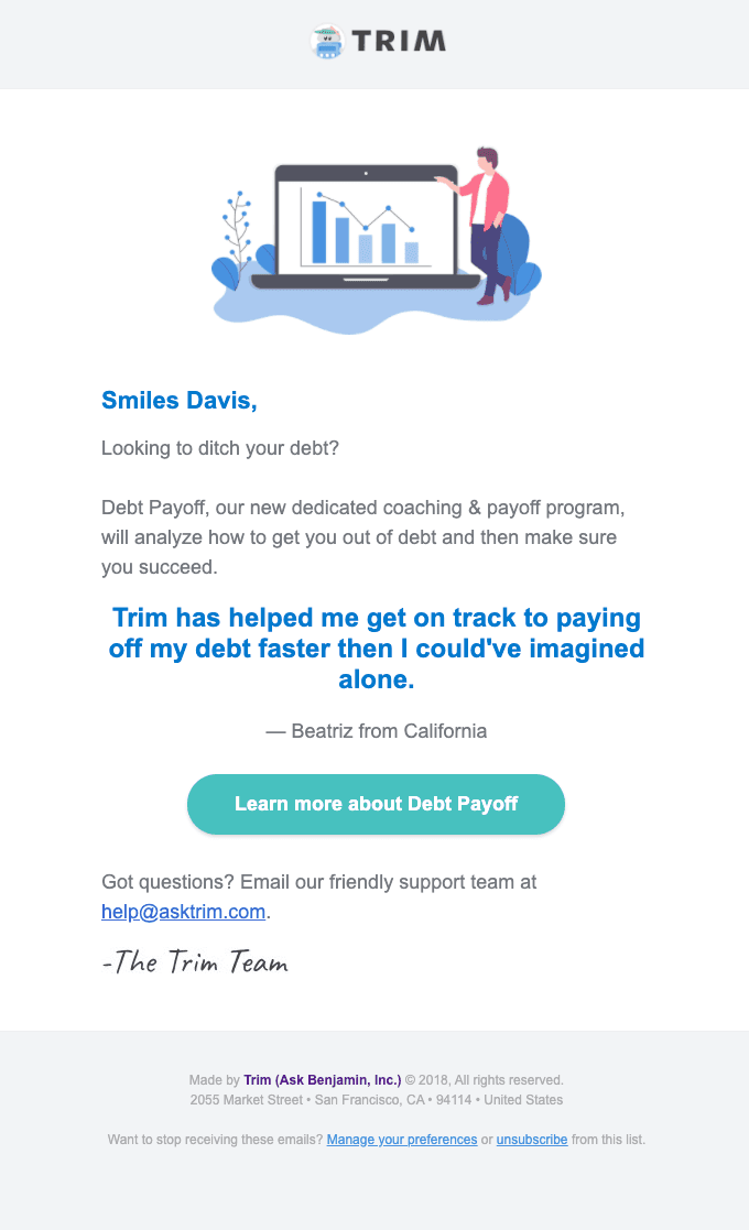 Get out of debt with Trim!
