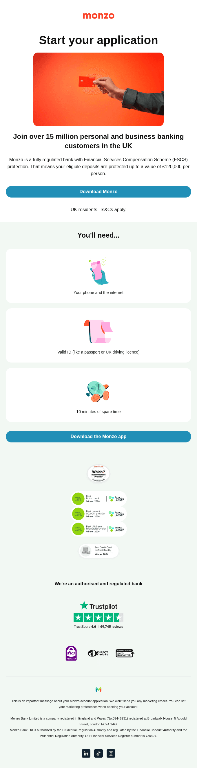 Get started with Monzo