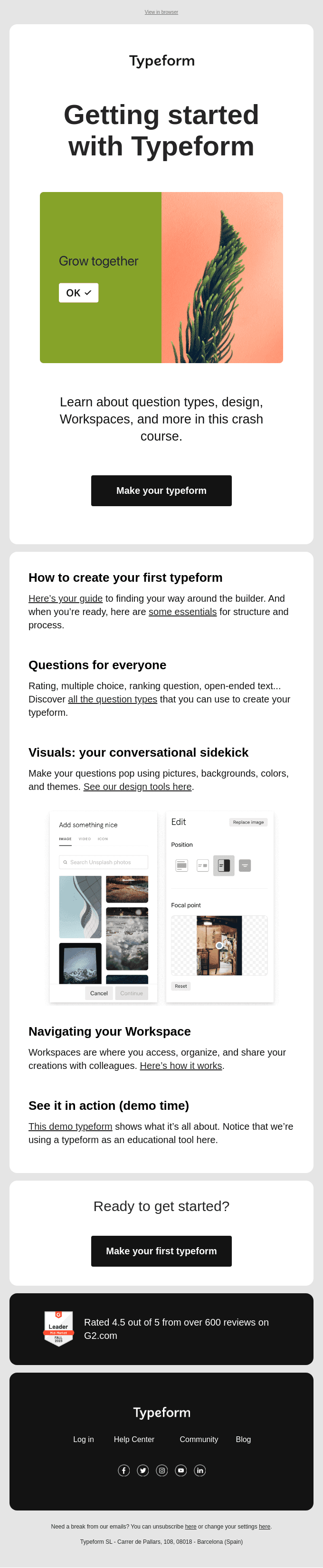 Getting started with Typeform