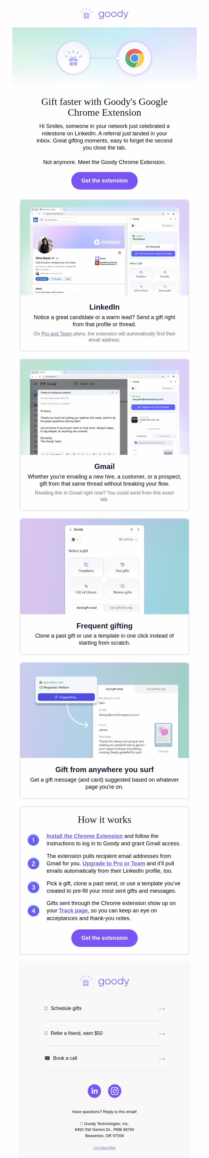 [NEW] Send gifts faster with the Goody Chrome Extension