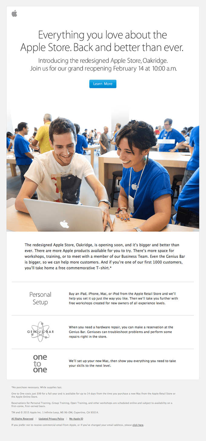 Grand Reopening: The Apple Store, Oakridge.