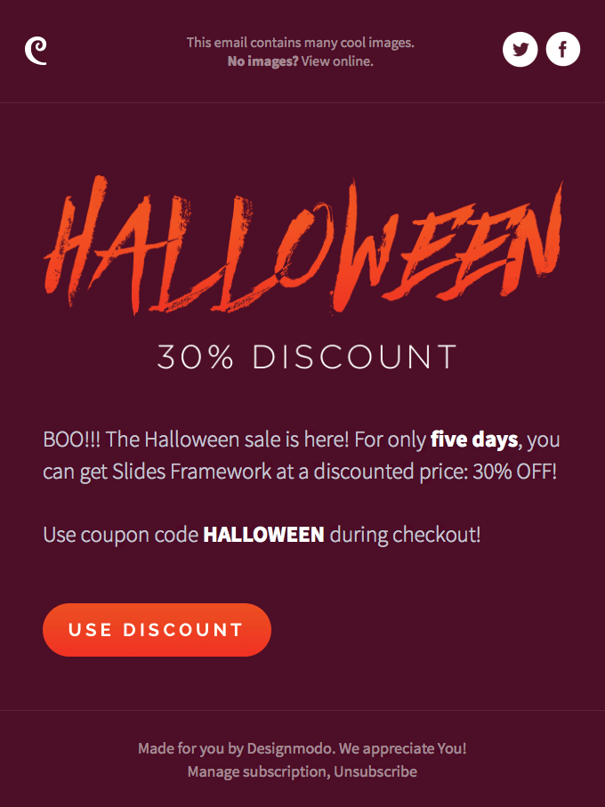 Halloween Discount! Slides Framework 30% OFF